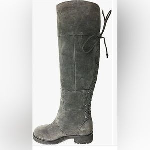 Nine West Mavira Suede Lace-up Tall Boot Sz 10
